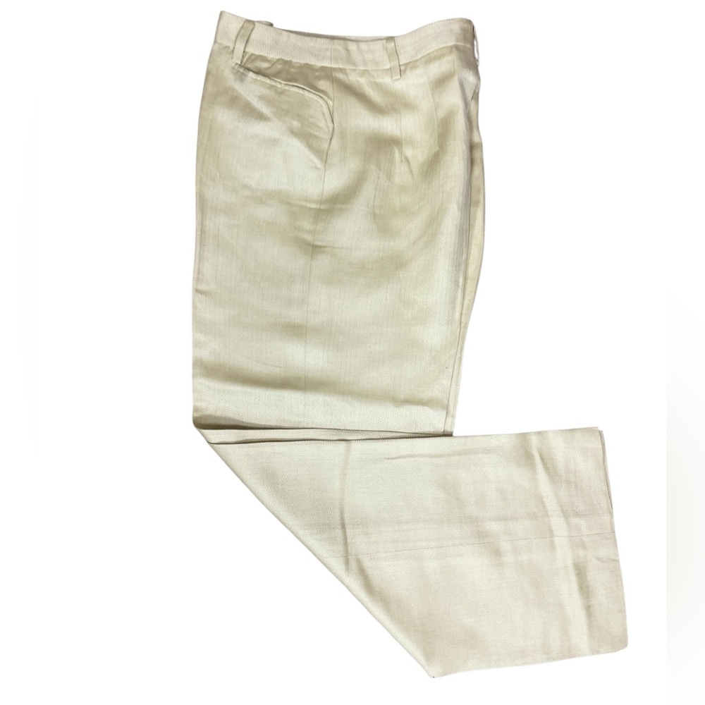 Linda Allard for Ellen Tracy Silk and Linen Blend Trousers (T)